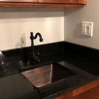 15" Square Oil Rubbed Bronze Hammered Copper Bar & Prep Sink - 3.5" Drain