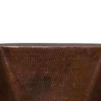 15" Square Oil Rubbed Bronze Hammered Copper Bathroom Sink