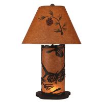 Rustic Kodiak Pine Cone Night Light Table Lamp - Small