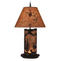 Rustic Kodiak Deer Night Light Table Lamp - Small