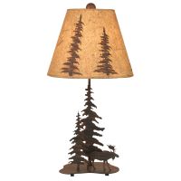 Rustic Moose Metal Art Table Lamp