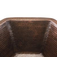 15.5" Hexagon Oil Rubbed Bronze Hammered Copper Bathroom Sink