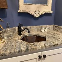 15.5" Hexagon Oil Rubbed Bronze Hammered Copper Bathroom Sink