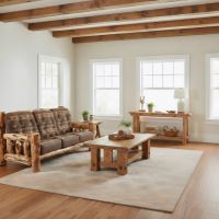 Barn Wood Coffee Table: Some lifestyle images are created with AI for visualization purposes. Crafted from natural solid wood, each piece is unique and will vary.