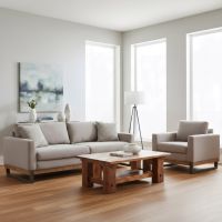 Barn Wood Coffee Table: Some lifestyle images are created with AI for visualization purposes. Crafted from natural solid wood, each piece is unique and will vary.