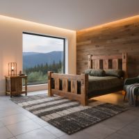 Nightstand: Some lifestyle images are created with AI for visualization purposes. Crafted from natural solid wood, each piece is unique and will vary.