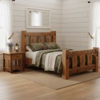 1 Drawer Nightstand: Some lifestyle images are created with AI for visualization purposes. Crafted from natural solid wood, each piece is unique and will vary.