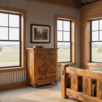Rustic Chest: Some lifestyle images are created with AI for visualization purposes. Crafted from natural solid wood, each piece is unique and will vary.