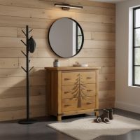 Chest of Drawers: Some lifestyle images are created with AI for visualization purposes. Crafted from natural solid wood, each piece is unique and will vary.