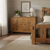 Barn Wood Dresser: Some lifestyle images are created with AI for visualization purposes. Crafted from natural solid wood, each piece is unique and will vary.