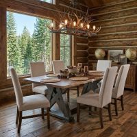 Trestle Dining Table: Some lifestyle images are created with AI for visualization purposes. Crafted from natural solid wood, each piece is unique and will vary.