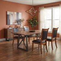 Walnut Dining Table: Some lifestyle images are created with AI for visualization purposes. Crafted from natural solid wood, each piece is unique and will vary.