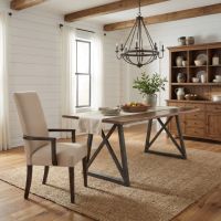 Contemporary Dining Table: Some lifestyle images are created with AI for visualization purposes. Crafted from natural solid wood, each piece is unique and will vary.