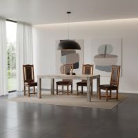 Barn Wood Dining Chair: Some lifestyle images are created with AI for visualization purposes. Crafted from natural solid wood, each piece is unique and will vary.