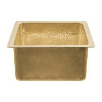 16" Gourmet Rectangular Polished Brass Terra Firma Brass Bar & Prep Sink - 3.5" Drain