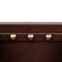 16" Gourmet Rectangular Barrel Strap Oil Rubbed Bronze Hammered Copper Bar & Prep Sink - 3.5" Drain