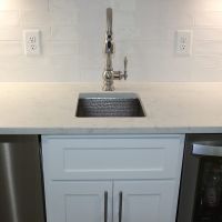 16" Gourmet Rectangular Nickel Hammered Copper Bar & Prep Sink - 3.5" Drain