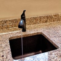 16" Gourmet Rectangular Oil Rubbed Bronze Hammered Copper Bar & Prep Sink - 3.5" Drain