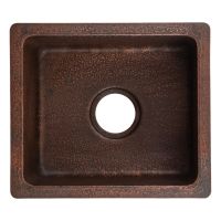 16" Gourmet Rectangular Oil Rubbed Bronze Terra Firma Copper Bar & Prep Sink - 3.5" Drain
