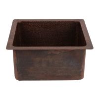 16" Gourmet Rectangular Oil Rubbed Bronze Terra Firma Copper Bar & Prep Sink - 3.5" Drain