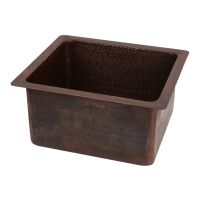 16" Gourmet Rectangular Oil Rubbed Bronze Terra Firma Copper Bar & Prep Sink - 3.5" Drain