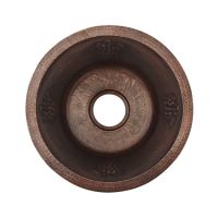 16" Round Grapevine Oil Rubbed Bronze Hammered Copper Bar & Prep Sink - 3.5" Drain