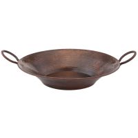 16" Round Miner's Pan Oil Rubbed Bronze Hammered Copper Vessel Sink
