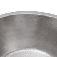 16" Round Nickel Hammered Copper Bar & Prep Sink - 2" Drain