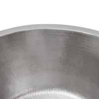16" Round Nickel Hammered Copper Bar & Prep Sink - 3.5" Drain