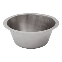 16" Round Nickel Hammered Copper Bar & Prep Sink - 3.5" Drain
