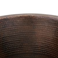 16" Round Oil Rubbed Bronze Hammered Copper Bar & Prep Sink - 2" Drain