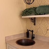16" Round Oil Rubbed Bronze Hammered Copper Bar & Prep Sink - 2" Drain
