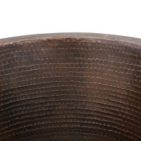 16" Round Oil Rubbed Bronze Hammered Copper Bar & Prep Sink - 3.5" Drain