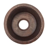 16" Round Oil Rubbed Bronze Hammered Copper Bar & Prep Sink - 3.5" Drain