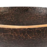 16" Round Old World Oil Rubbed Bronze Hand Forged Copper Vessel Sink