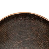 16" Round Old World Oil Rubbed Bronze Hand Forged Copper Vessel Sink