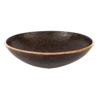 16" Round Old World Oil Rubbed Bronze Hand Forged Copper Vessel Sink