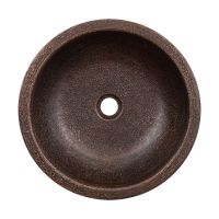 16" Round Oil Rubbed Bronze Terra Firma Copper Bathroom Sink