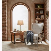 Modern End Table: Some lifestyle images are created with AI for visualization purposes. Crafted from natural solid wood, each piece is unique and will vary.