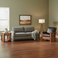 Wood End Table: Some lifestyle images are created with AI for visualization purposes. Crafted from natural solid wood, each piece is unique and will vary.