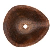 17" Free Form Old World Oil Rubbed Bronze Forged Copper Vessel Sink