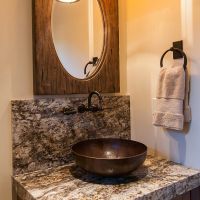17" Large Round Oil Rubbed Bronze Hammered Copper Vessel Sink