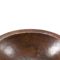 17" Oval Oil Rubbed Bronze Hammered Copper Bathroom Sink