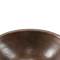 17" Oval Oil Rubbed Bronze Hammered Copper Self Rimming Sink