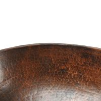 17" Oval Wired Rim Oil Rubbed Bronze Hammered Copper Vessel Sink