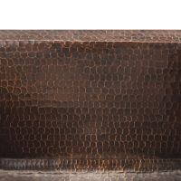 17" Rectangular Oil Rubbed Bronze Hammered Copper Bar & Prep Sink - 2" Drain