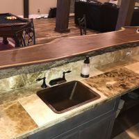 17" Rectangular Oil Rubbed Bronze Hammered Copper Bar & Prep Sink - 2" Drain