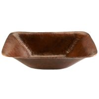 17" Rectangular Old World Oil Rubbed Bronze Forged Copper Vessel Sink