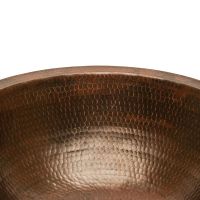 17" Round Oil Rubbed Bronze Hammered Copper Bathroom Sink