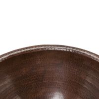 17" Round Oil Rubbed Bronze Hammered Copper Self Rimming Bathroom Sink